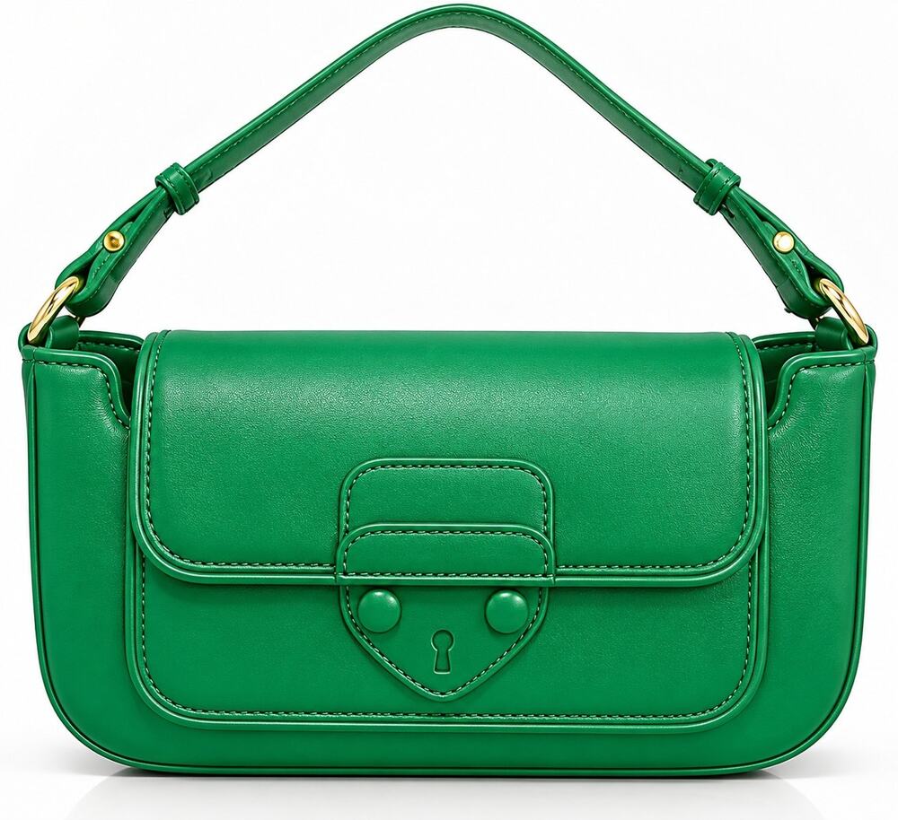 Scarleton H210313 Green Shoulder Bag Gold Hardware Flap Purse NWT